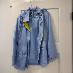 Lands End baby blue and yellow rain jacket small